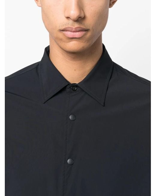 Aspesi Blue Long-Sleeved Button-Up Shirt for men