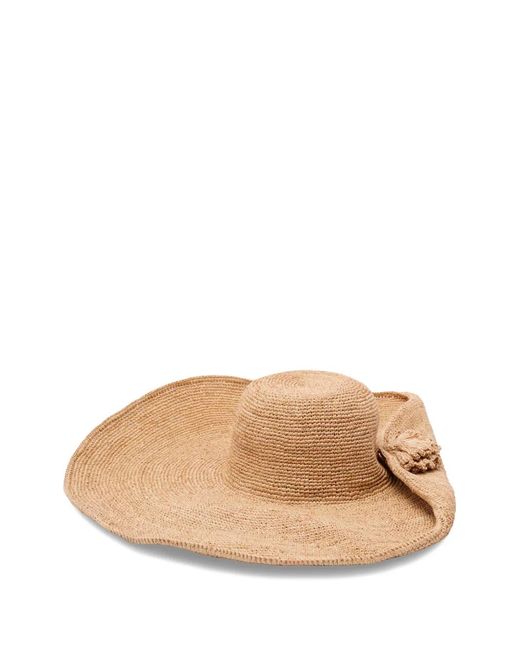 IBELIV Natural Raffia Tassel Hat