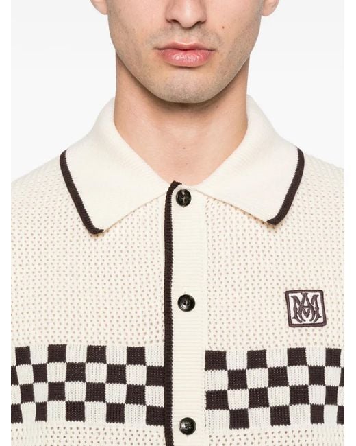 Camisa Checkered Con Parche Del Logo Amiri de hombre de color Natural