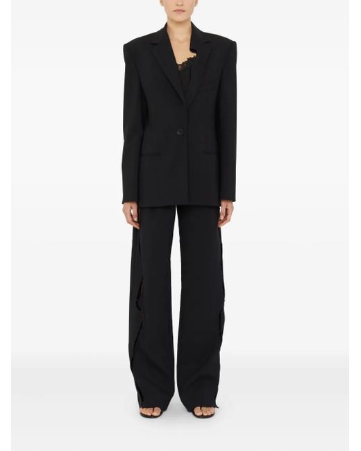 Christopher Esber Blue Padded-Shoulder Single-Button Blazer
