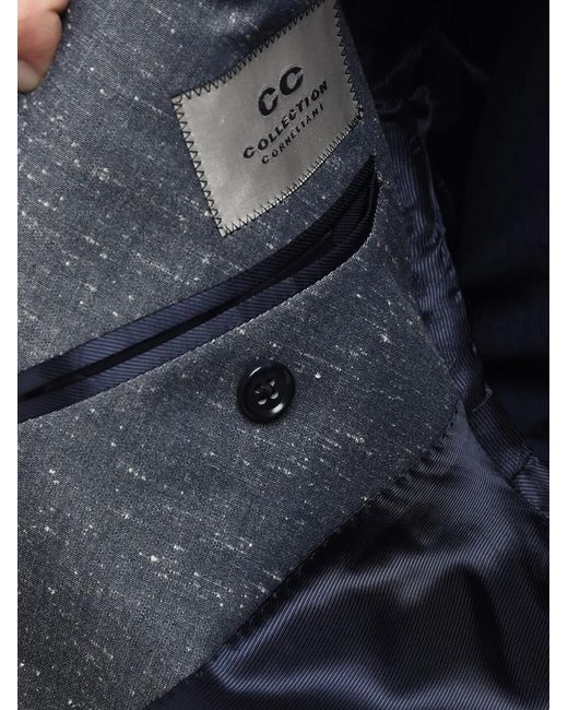 Corneliani Gray Single-Breasted Cotton Blazer for men