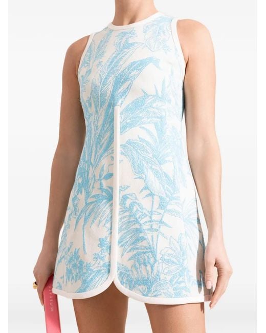 Alexis Blue Robe Courte Helina À Imprimé Palmier