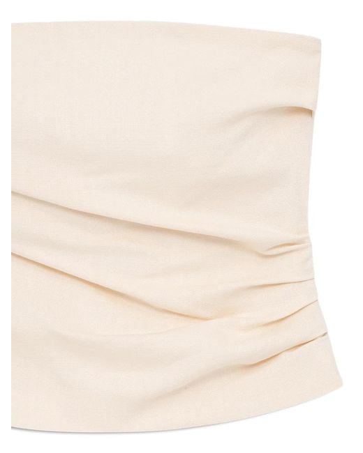 Anine Bing Natural Tyla Gathered Top