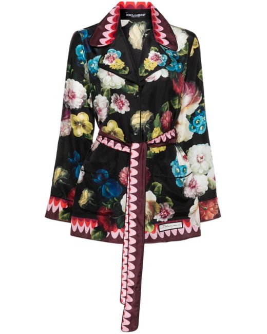 Chemise en soie à fleurs Dolce & Gabbana en coloris Multicolor