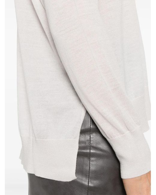 Blanca Vita White Fine-Knit Sweater