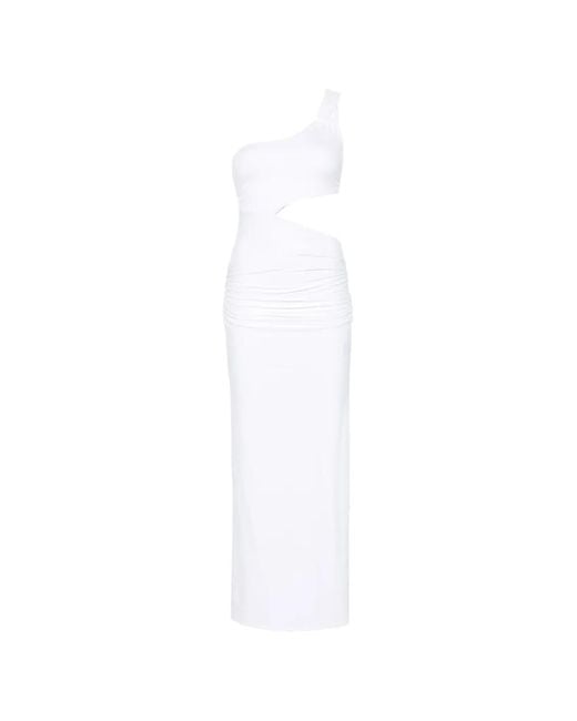 Fisico White One-Shoulder Maxi Dress