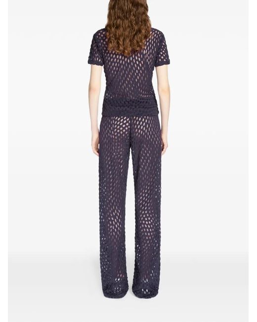 Dries Van Noten Blue Dot-Pattern T-Shirt