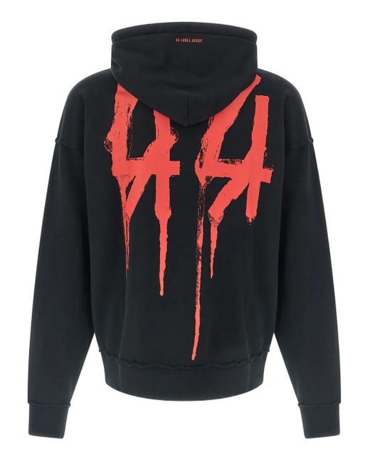 44 Label Group Blue Logo-Print Hoodie for men