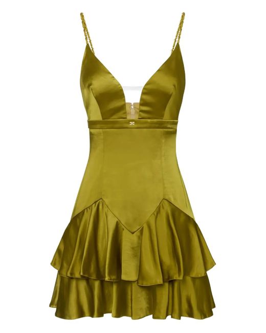 Vestido corto con tirantes de cadena Elisabetta Franchi de color Green