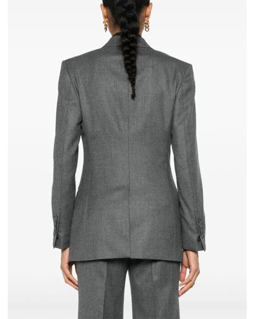 Tom Ford Gray Mélange Double-Breasted Blazer