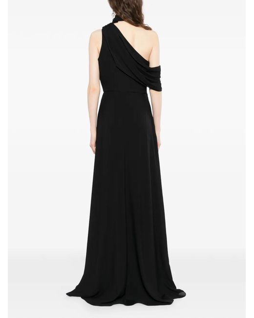 Elie Saab Black Silk Maxi Dress