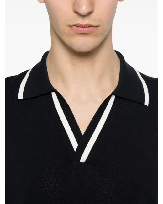 Paolo Pecora Black V-Neck Trim T-Shirt for men