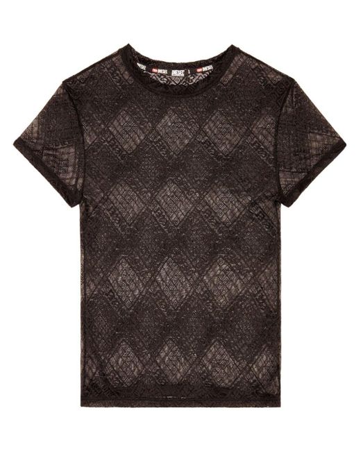 Camiseta Uftee-Melany con encaje DIESEL de color Black