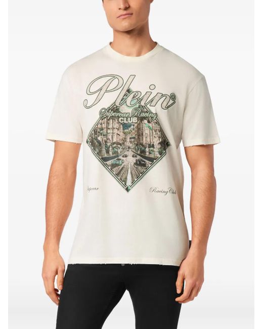 Philipp Plein White Rombo Monaco T-Shirt for men