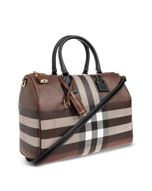 Burberry Brown Medium Check Satchel Bag