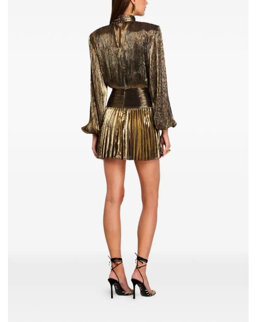 retroféte Brown Freja Pleated Mini Dress