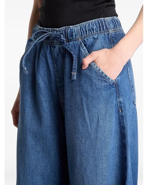 Gap Blue Drawstring Barrel-Leg Jeans