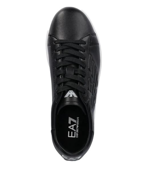 Sneakers Con Logo Goffrato di EA7 in Black