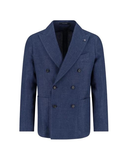 Tagliatore Blue Double-Breasted Blazer for men