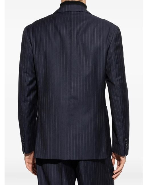 メンズ Officine Generale Kane Pinstriped Blazer Blue