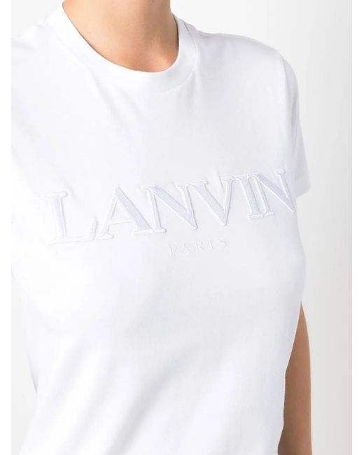 Lanvin White T-shirt With Embroidery