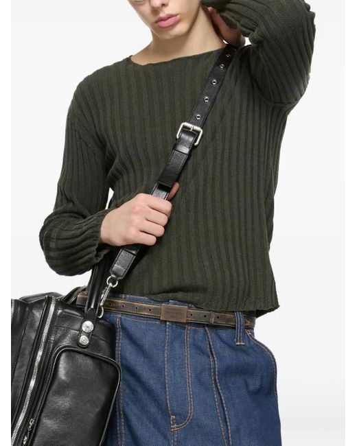 Acne Green Ribbed cotton sweater