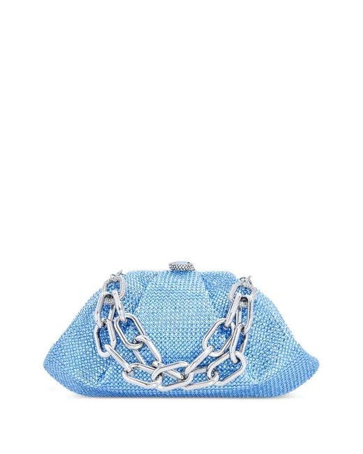 Judith Leiber Blue Gemma Crystal-Embellished Clutch Bag