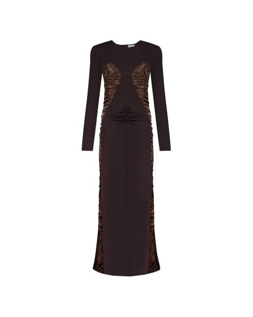 Violante Nessi Brown Mengoni Ruched Gown