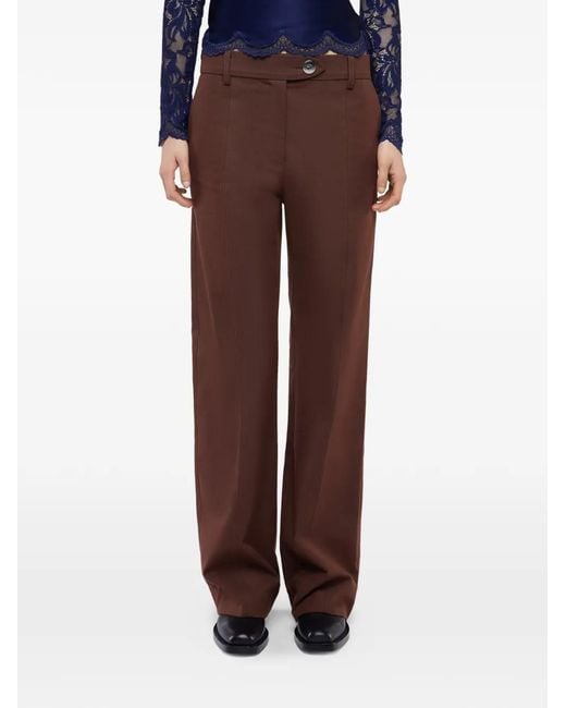 Rabanne Brown Pressed-Crease Trousers