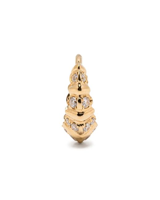 Lizzie Mandler Metallic 18Kt Mini Crescent Diamond Single Earring