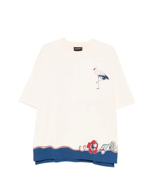 DSquared² Blue Silk And Nylon Lightweight T-Shirt for men