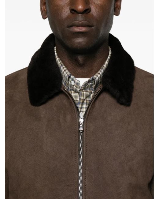 Barba Napoli Brown Suede Coat for men