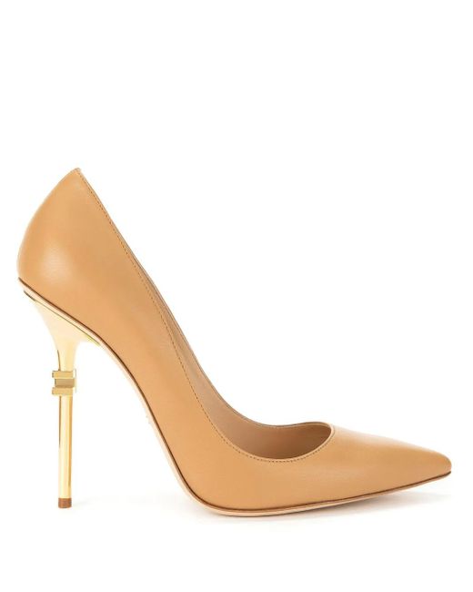 Elisabetta Franchi White 110Mm Branded-Heel Pumps