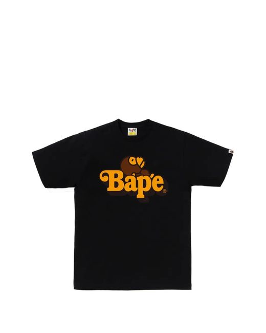 A Bathing Ape Black Milo On Bape T-Shirt for men