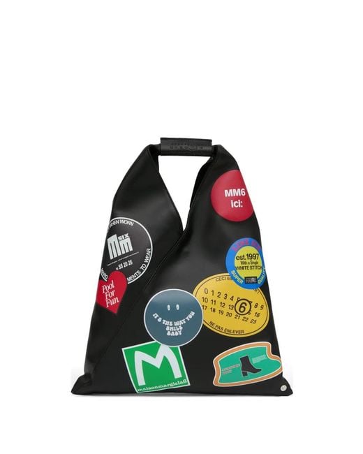 MM6 by Maison Margiela Black Sac Cabas Japanese Imprimé
