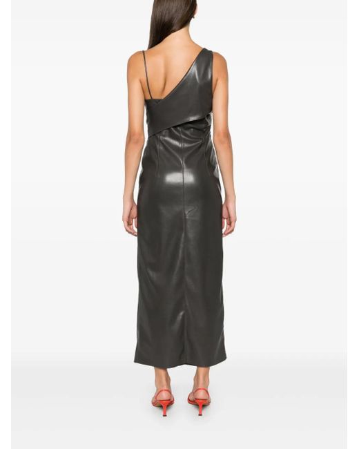 Nanushka Black Asymmetric Midi Dress