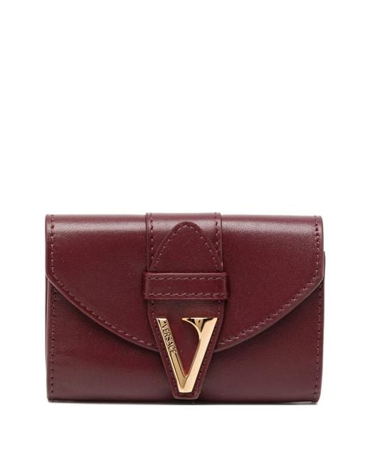 Versace Purple V-Plaque Wallet
