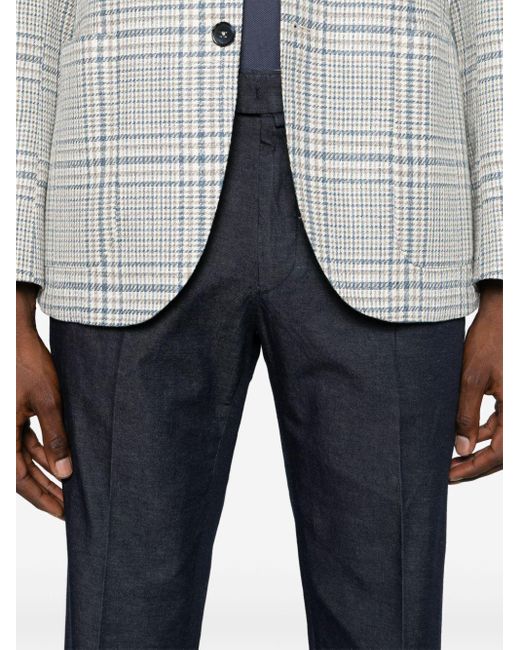 Briglia 1949 Blue Twill Cotton-blend Tailored Trousers for men