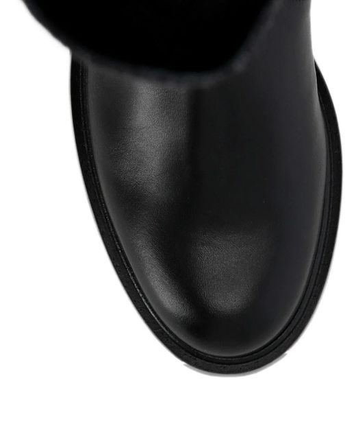 Stuart Weitzman Black Buckle-Detail Tweed Boots
