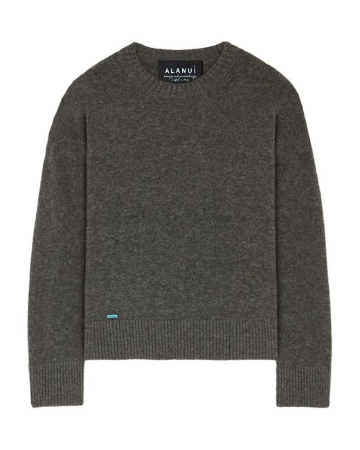 Alanui Gray Crew-Neck Cashmere-Blend Sweater