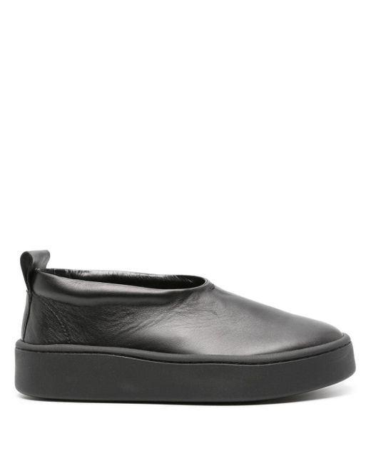 Jil Sander Gray Round-toe Slip-on Leather Loafers for men