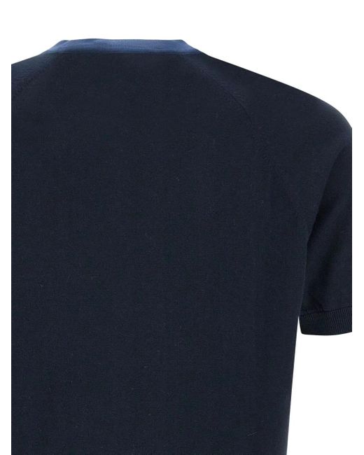 メンズ Gran Sasso コットン Tシャツ Blue