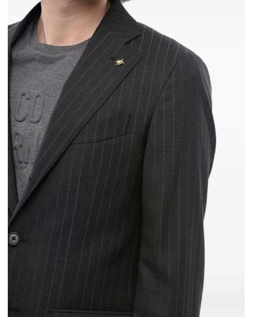 Corneliani Black Striped Single-Breasted Jacket for men