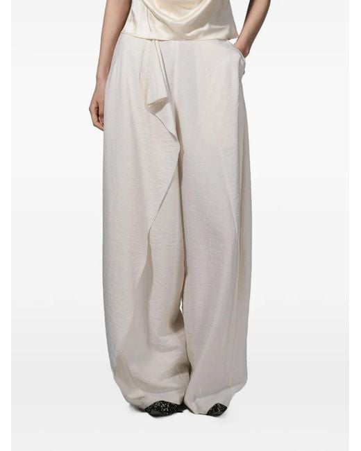 YANGKEHAN Gray Pantalon Palazzo Plissé