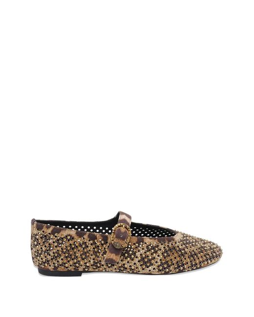 Kurt Geiger White Mayfair Animalier-Print Ballet Flats
