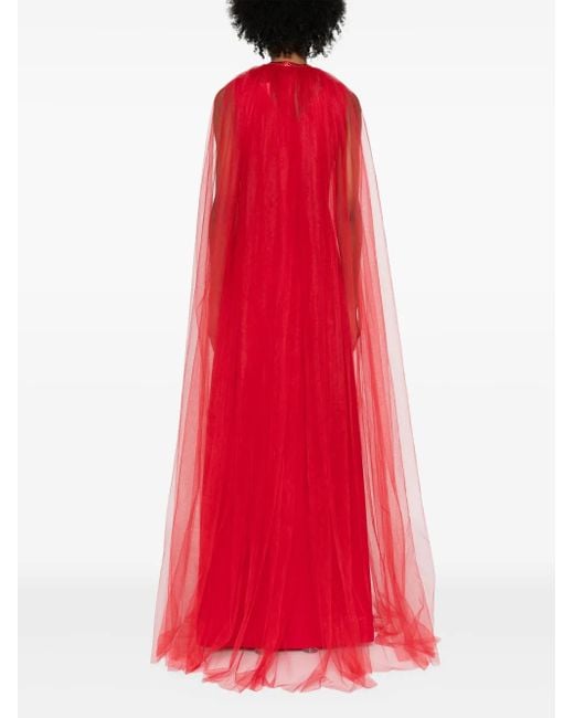 V:PM ATELIER Red Wanda Tulle Cape