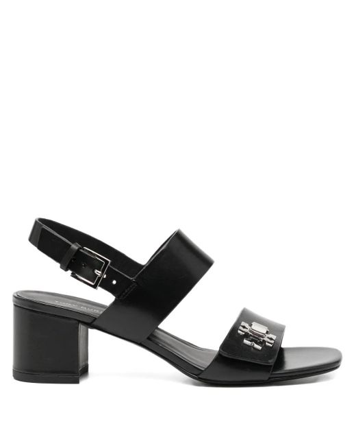 Tory Burch Black Turnlock Heeled Sandals