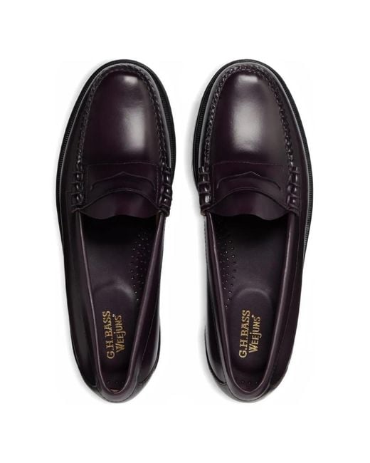 G.H.BASS White Weejuns Larson Penny Loafers for men