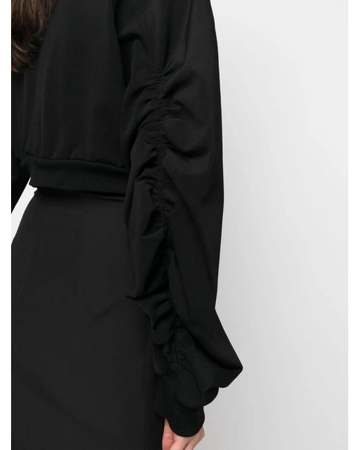 ALESSANDRO VIGILANTE Black Cut-Out Cropped Bomber Jacket
