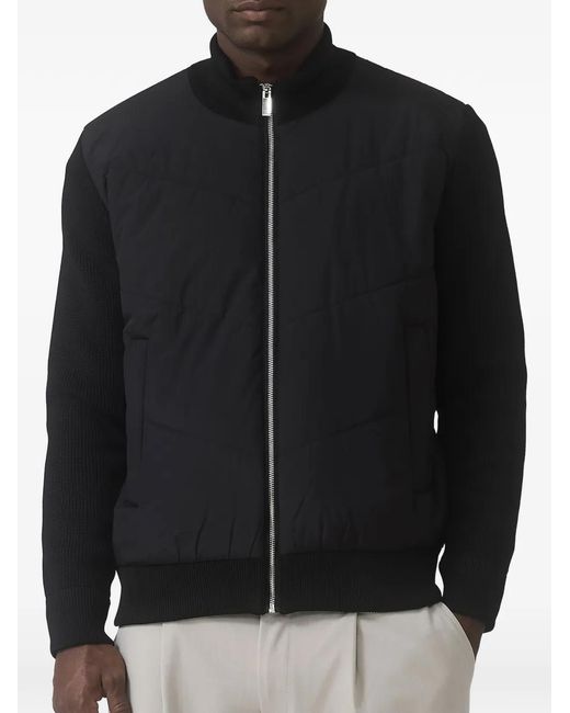 Mauvais Black Quilted Panelled Jacket for men